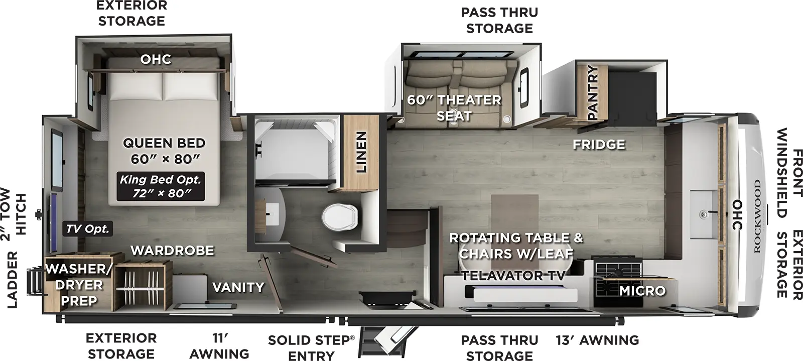 Rockwood Signature Fifth Wheels 290SFK Floorplan